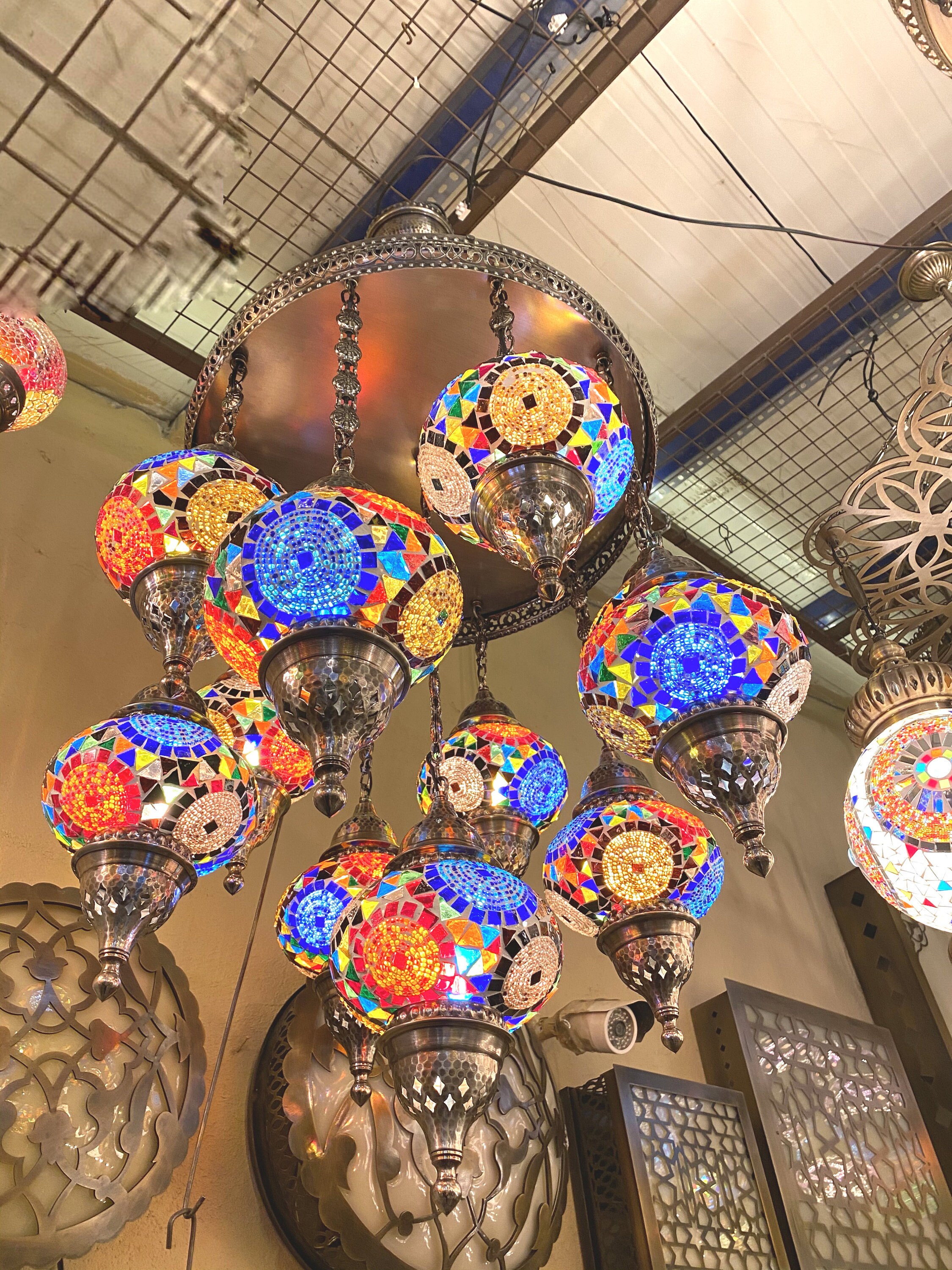 11 Mosaic Chandelier Turkey Lamp Turkey Lightmosaic Lamp - Etsy UK