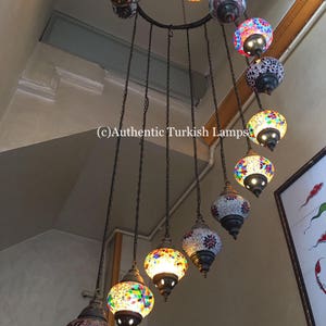 16 ball Mosaic Chandelier,Mosaic Chandelier, Morocco Lantern, Chandlier Lighting,Turkish Light, Hanging Lamp,Morocco Lighting,turkey lamp