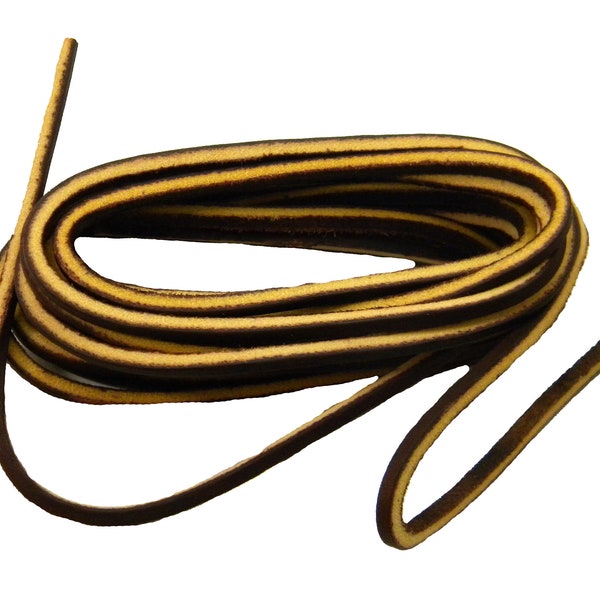 2 Pair- Leather Laces for Hi-top Boots and All Quality Footwear 1/8 square cut Strongest leather available