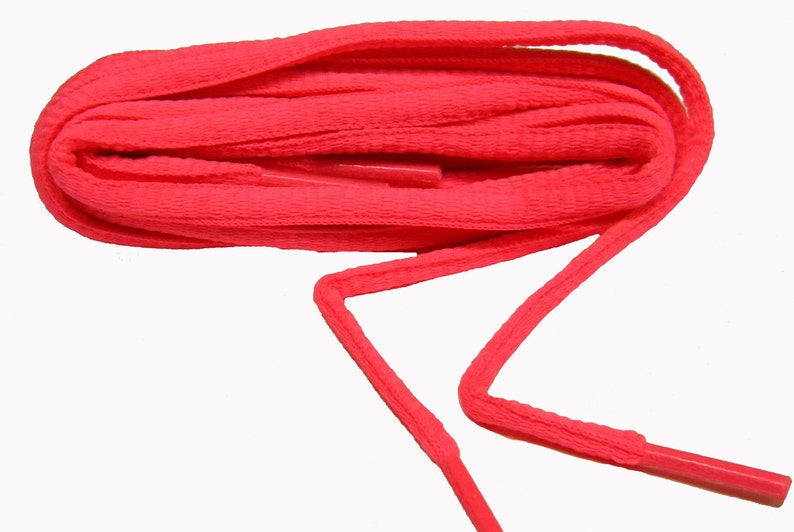 Neon Pink 12 Pair Pack Oval style Athletic sneaker shoelaces