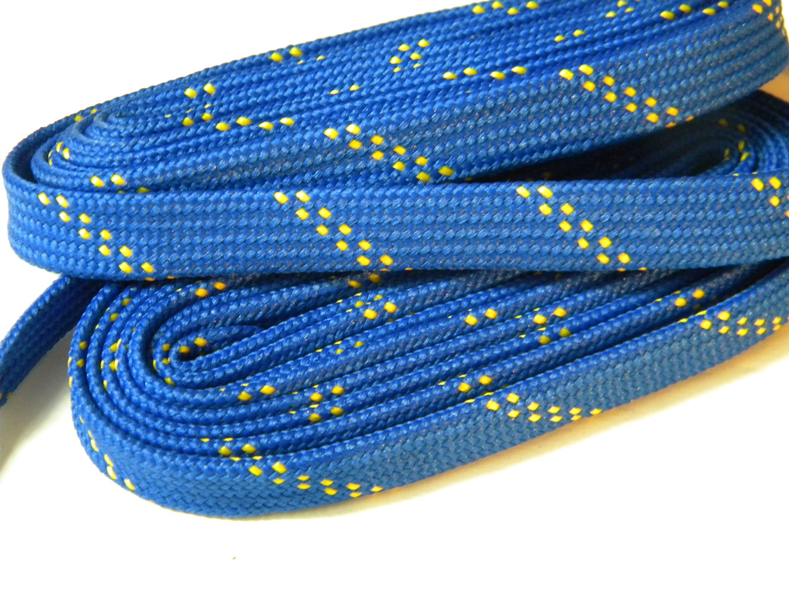 2 Pair Royal Blue w/ Yellow Hockey Skate Laces extremeMAX Etsy