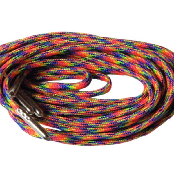 1 Pair Pack: Rainbow, 550 Paracord with Silver Steel Tips; Strongest boot laces Available-Hand made to order! You choose the length