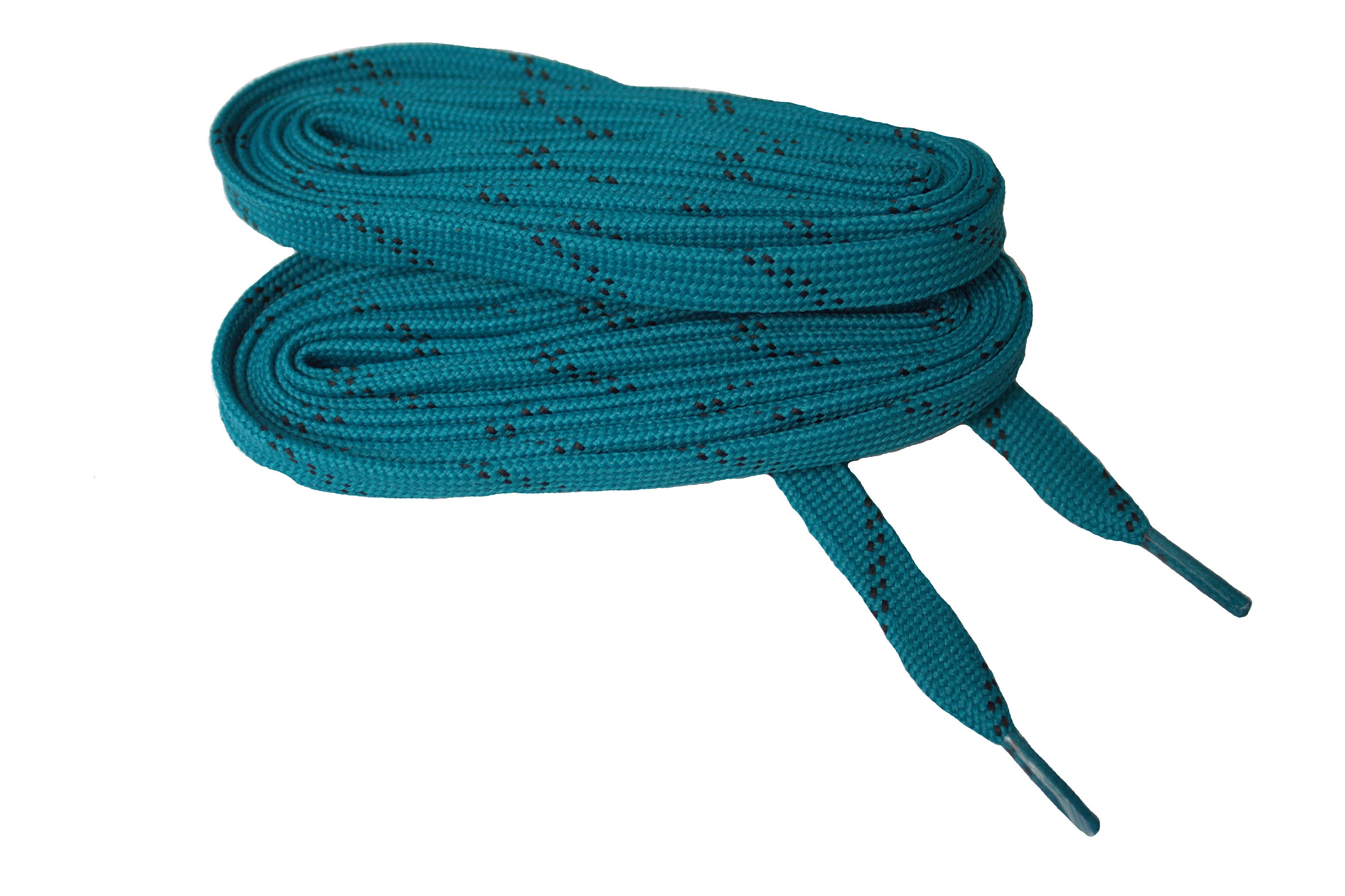 Pair- Teal W/ Black, Hockey Skate Laces Extrememax Flat 10mm