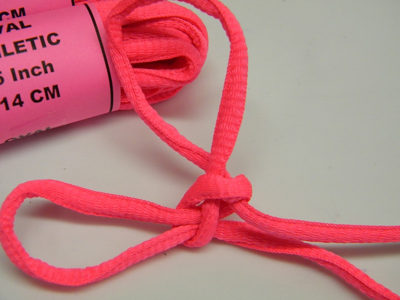 Neon Pink 12 Pair Pack Oval style Athletic sneaker shoelaces