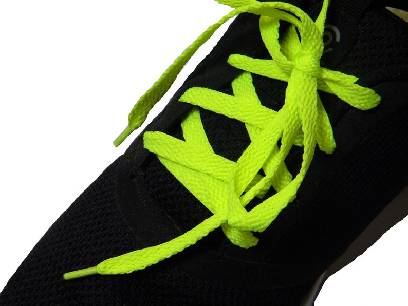 FLAT Sneaker Shoelaces tm 2 pair pack- Neon Yellow ProAthletic
