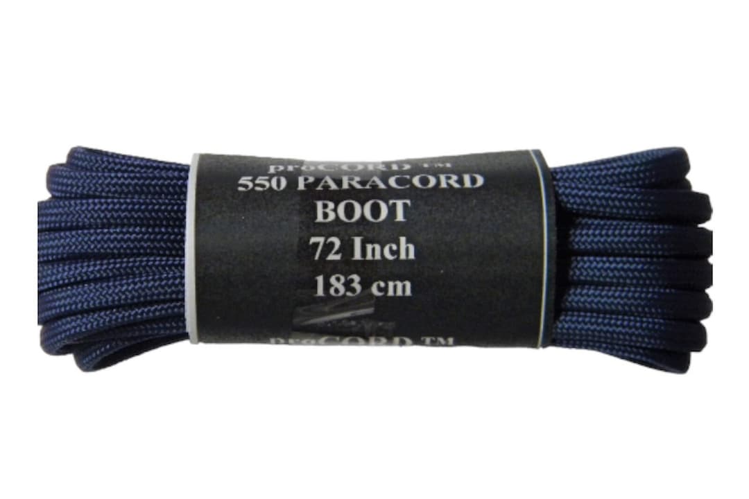 1 Pair Pack Navy Blue, 550 Paracord With Black Steel Tips Strongest