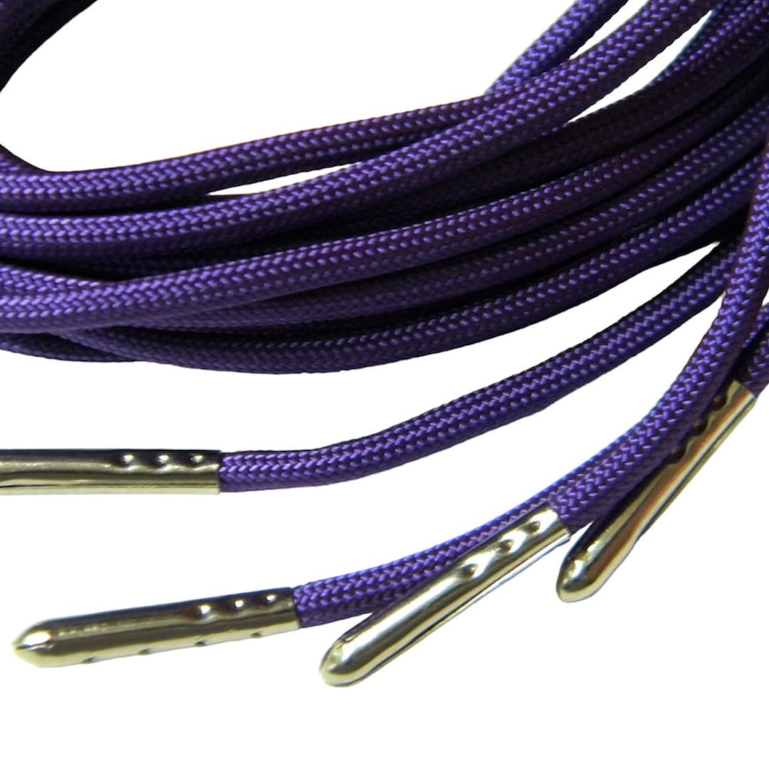 1 Pair Pack Purple, 550 Paracord With Silver Steel Tips Strongest Boot