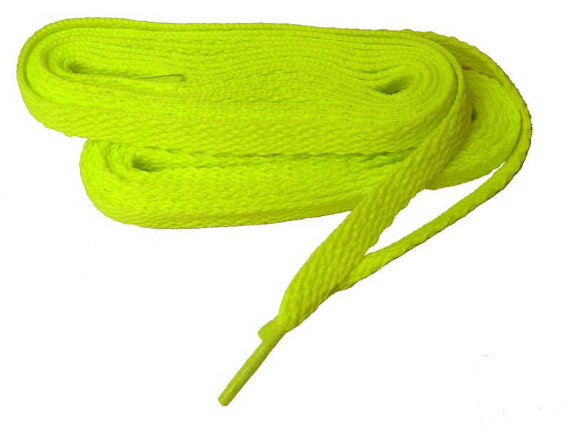 FLAT Sneaker Shoelaces tm 2 pair pack- Neon Yellow ProAthletic