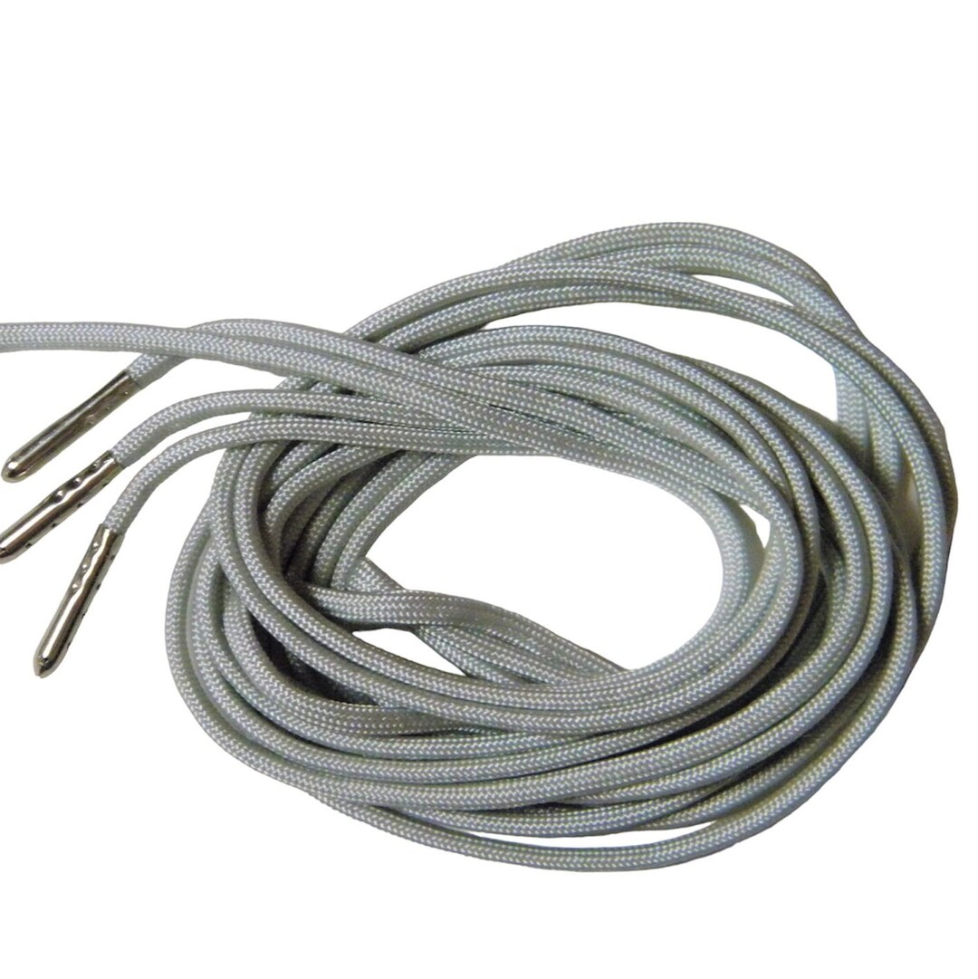 2 Pair Pack Smoke Grey, 550 Paracord With Silver Steel Tips Strongest
