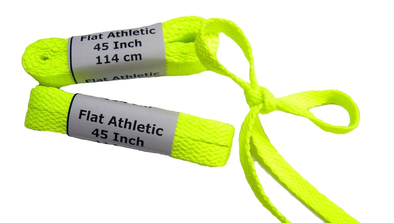 FLAT Sneaker Shoelaces tm 2 pair pack- Neon Yellow ProAthletic