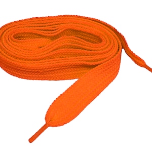 2 pair pack- Neon Orange, Proathletic(tm) FAT(20 mm Wide) Fashionable Athletic Sneaker Shoelaces