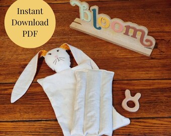 Weighted Warming Bunny Lovey PDF Pattern, Gift for Child (Instant Download)