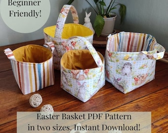 Easter Basket PDF Pattern: Two Sizes, Two Handle Options (Instant Download)