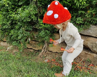 Crochet Mushroom Hat Pattern: Halloween Costume, Sizes 6mo to Adult (PDF Pattern)