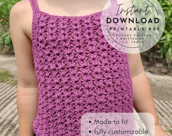 Simple Summer Crochet Tank Top Pattern | Size Customizable | Lightweight | Beginner Friendly | PDF Pattern