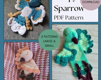 Sleepy Sparrow Plushie Crochet Pattern: Large & Mini (PDF Pattern)