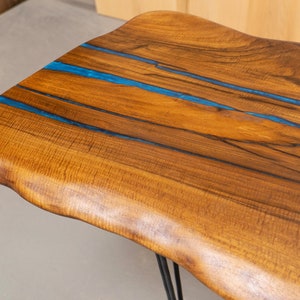 Walnut epoxy resin coffee table, unique dining table, handmade furniture, new home gift, custom river coffee table