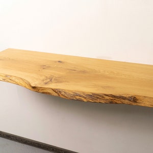Solid Oak Sink Shelf, Floating Live Edge Bathroom Shelf, Custom Countertop, Handmade Slab Vanity, Rustic Sink Organizer, Under Sink Storage