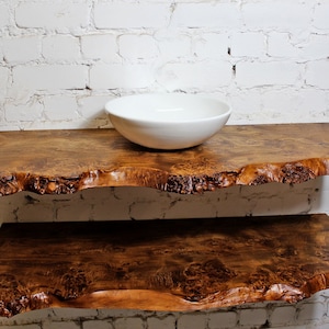 Massivholz Waschtisch, rustikales Badezimmer schwimmende Eitelkeit, Live Edge Badezimmer Eitelkeit, Holz Arbeitsplatte Waschtisch, Holz Doppelwaschtisch, Waschtischplatte