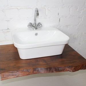 Live edge rustic bath shelf, bathroom vanity shelf, custom shelves, wood countertop, bathroom storage, housewarming gift, unique wall shelf