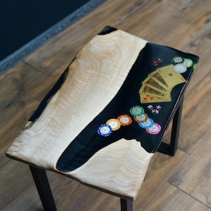 Tavolo da poker in noce, tavolo da gioco di carte, tavolino da caffè, tavolo da poker unico, mobili fatti a mano, regalo di Natale, tavolo minimalista