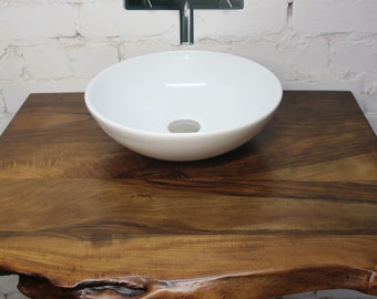 Tocador de baño de madera maciza, estante flotante rústico, mesita de noche flotante de granja, estante de borde vivo, regalos para esposa