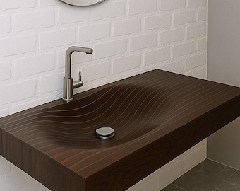 Holz Waschbecken - Handgemachte Mid-Century Modern Rustikale Waschschüssel
