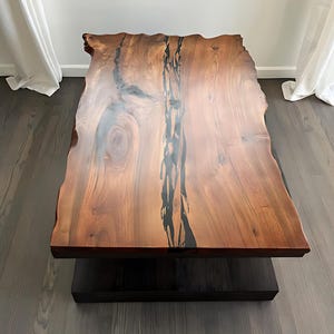 Picture of Live Edge Mid Century Table, Minimalist Coffee Table, Bedroom Table ...