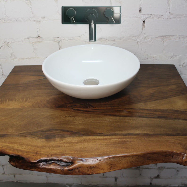 Live Edge Custom Wood Bathroom Vanity Rustic Floating Shelf Etsy
