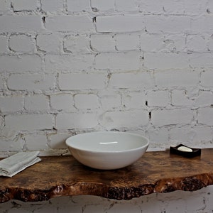 Poplar Bathroom Vanity Countertop, Live Edge Poplar Wooden Side Decor, Custom size shelf, Gift For Wife image 4