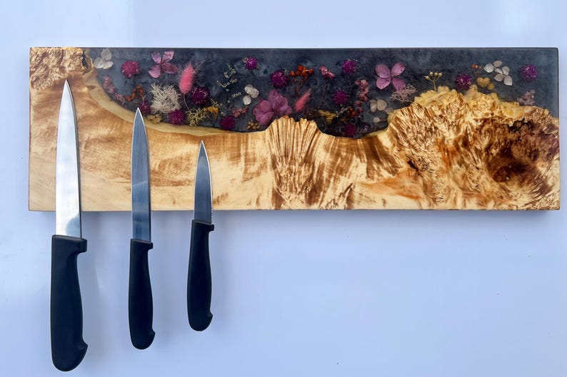 Wildflower Decor, Magnetic Knife Rack, Kitchen Decor, Custom Knife Rack ...
