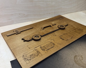 Car Lover Gift for Him, 3D Wooden Car Wall Art, Automotive Wall Decor, Classic Car Gift, Garage Decor, Man Cave Art, Unique Gift for Dad