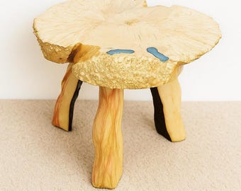 Raw Edge Maple Coffee Table – Handmade Rustic Wood Slab Furniture