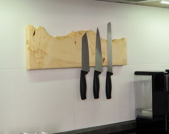 Bande de couteaux en bois d'érable, support magnétique pour couteaux, porte-couteau mural, support à couteaux magnétique, organisateur de cuisine, accessoires de cuisine, cadeau de chef