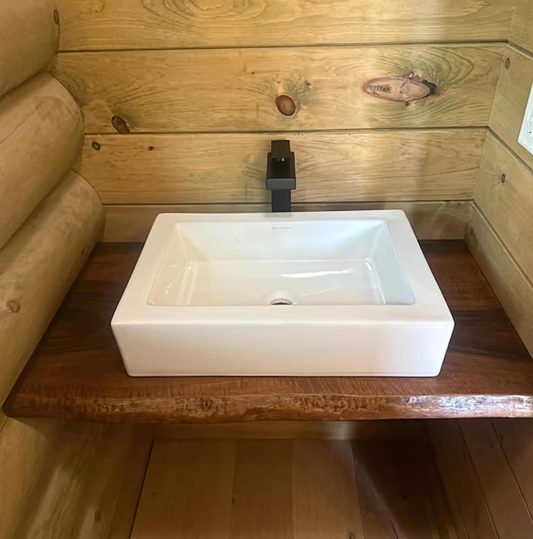 Solid Wood Bathroom Shelves, Floating Shelves, Floating Bathroom Vanity ...