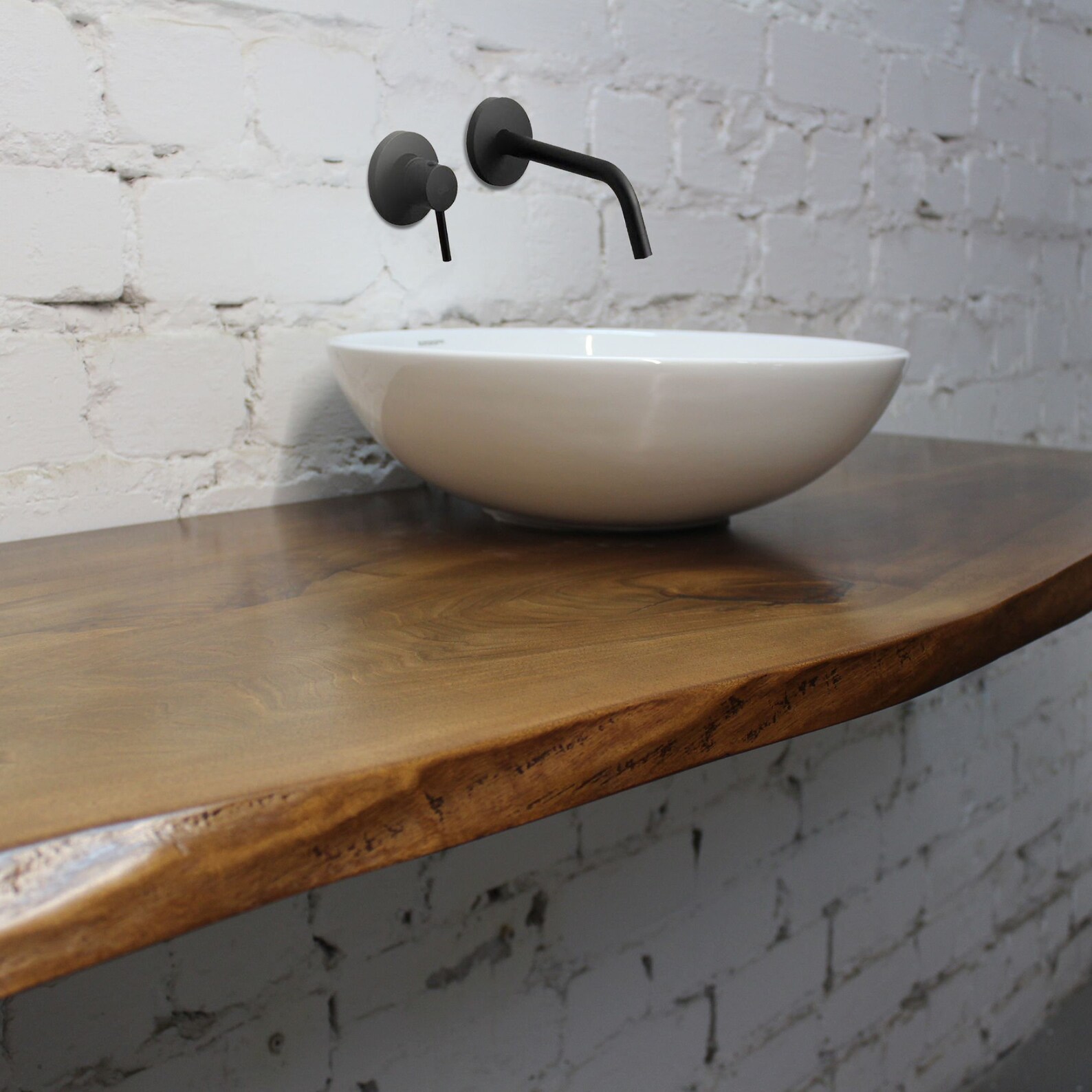Live Edge Custom Wood Bathroom Vanity, Rustic Floating Shelf, Bathroom