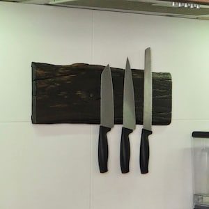 Bog oak magnetic knife holder, knife storage, fathers day gift, knife organizer, knife block, kitchen decor, gift for mom, new home gift