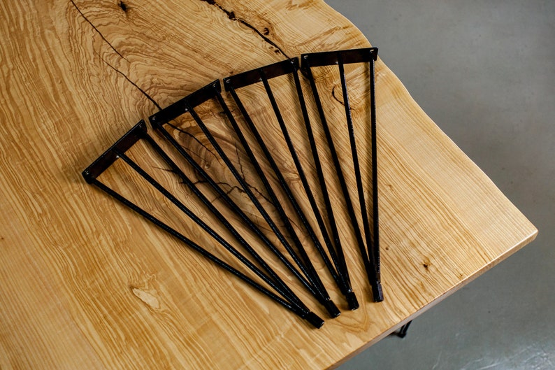 Live Edge Walnut Industrial Rustic Hairpin Leg Desk Table Etsy