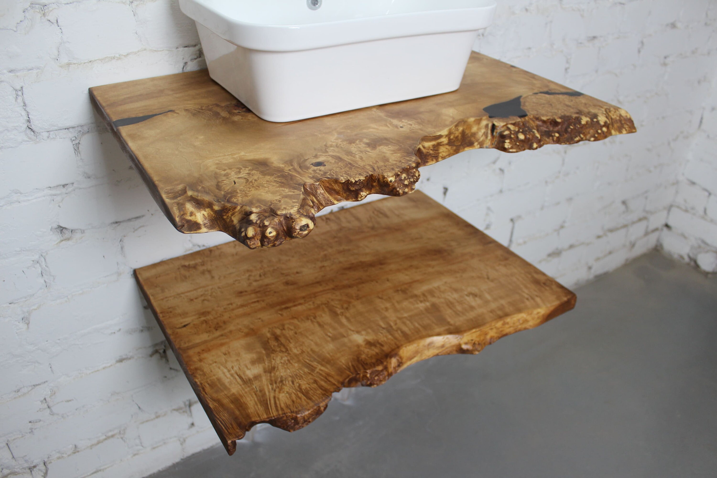 Live Edge Bathroom Vanity Unit Wood Sink Shelf Rustic Etsy