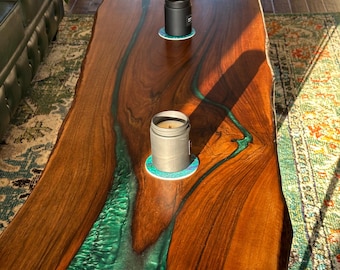Custom Walnut Epoxy River Table – Handmade Living Room Coffee Table