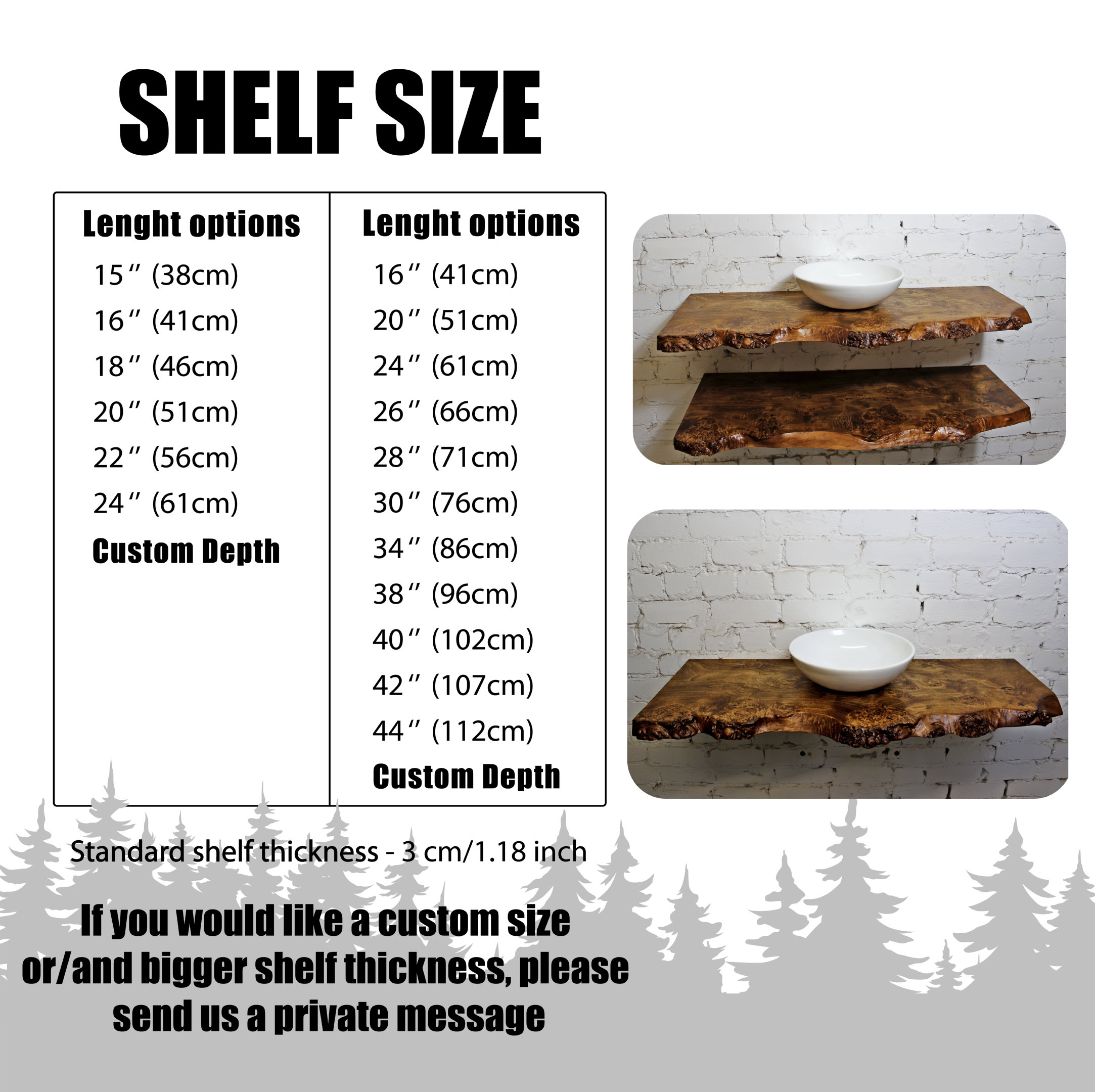 Wood Poplar Bathroom Vanity Live Edge Countertop, Solid Wooden