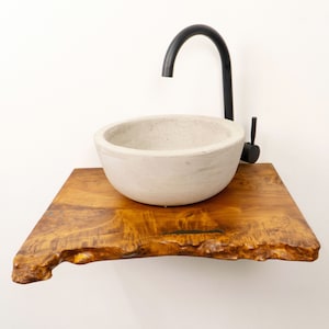 Solid maple wood bathroom vanity, wood sink shelf, farmhouse vanity, live edge shelf, under sink shelf, floating shelf, gift for wife