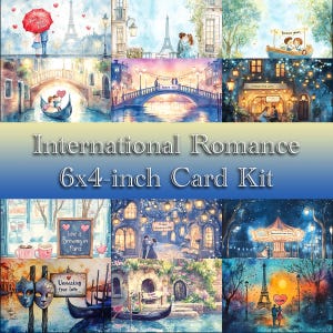 Kit de tarjetas románticas internacionales para el Día de San Valentín / Tarjetas de San Valentín imprimibles / Manualidades navideñas para hacer tú mismo
