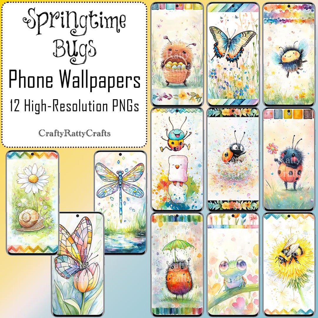 Bug Background Phone Springtime Bugs - Phone Wallpaper Collection | High Resolution PNG ...