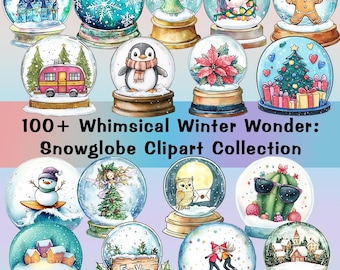 100+ Whimsical Winter Wonder: Snow Globe Clipart & Sticker Collection