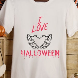 I Heart Halloween Love Skeleton Halloween Digital File Instant Download PNG