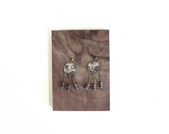Vintage Silver forged dangle earrings