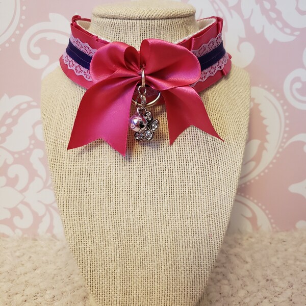 Pretty in Pink' Pink and Purple Ribbon Collar Pretty in Pink' Pink and Purple Ribbon Collar Pretty in Pink' Pink and Purple Ribbon Collar Pretty in