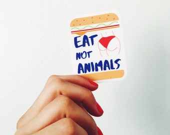 Eat Booty not Animals (Stickers, Instagram, Tumblr, Pinterest, vegan, vegetables, Vegetarian)