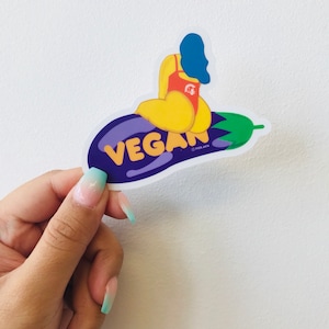 Body Auty Vegan Club (Big Booty Sticker, Instagram, Tumblr, Pinterest, klare Sticker, Body positiv, vegan, positive Vibes, gute Vibes)